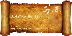 Szőke Berill névjegykártya