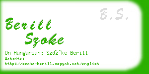 berill szoke business card